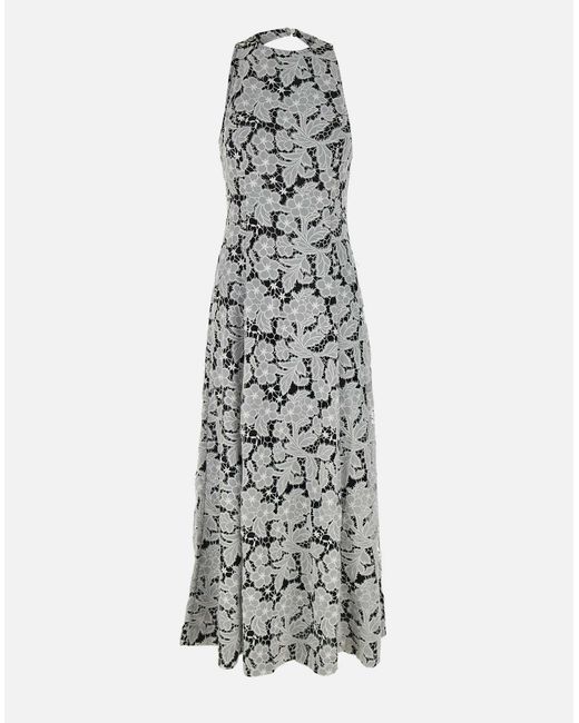 ROTATE BIRGER CHRISTENSEN White Weißes Florales Weben A-Linien Kleid