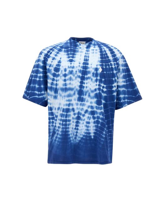 Marcelo Burlon Aop Soundwaves Over Tee Baumwoll-T-Shirt Wave Optics in Blue für Herren