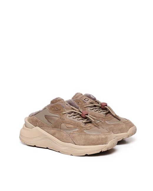 Date Natural Mesh And Suede Sneakers