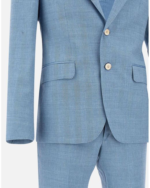Brian Dales Hellblauer Anzug Aus Leinen Und Wolle in Blue für Herren