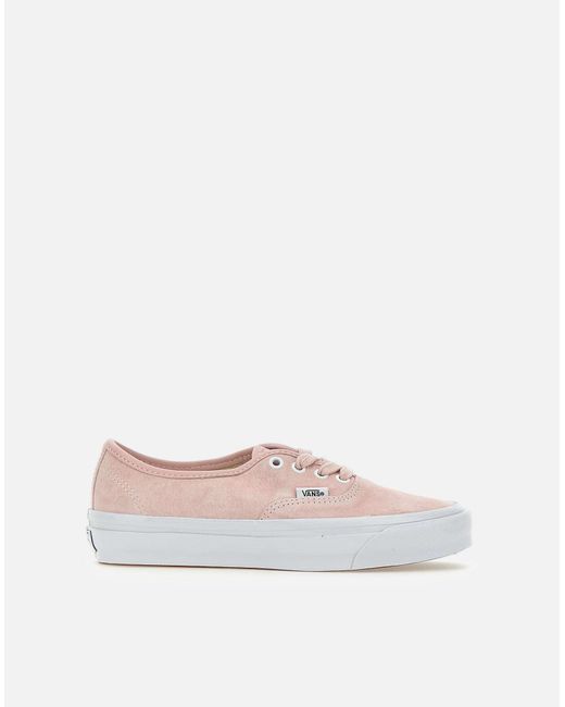 Vans White Lx Authentic 44 Rosa Wildleder-Sneaker