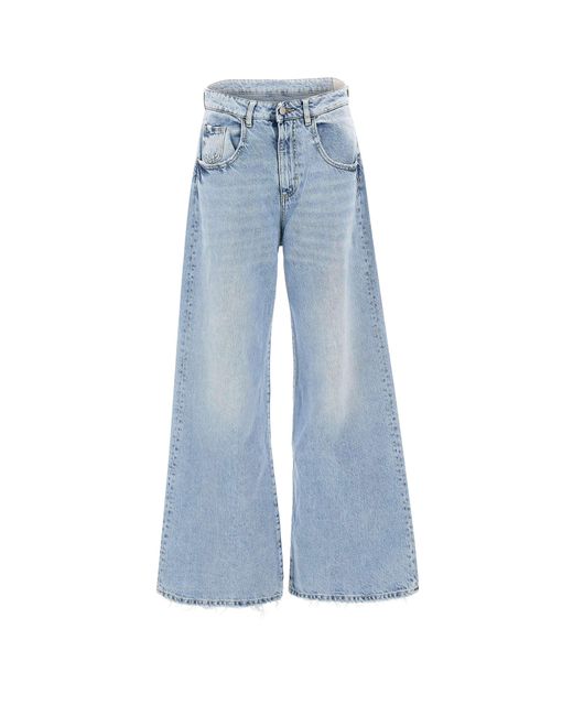 ICON DENIM Blue Debby Jeans Mit Weitem Bein Und Destroyed-Effekt
