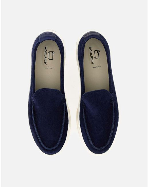 Woolrich Marineblaue Wildleder-Slipper in Blue für Herren