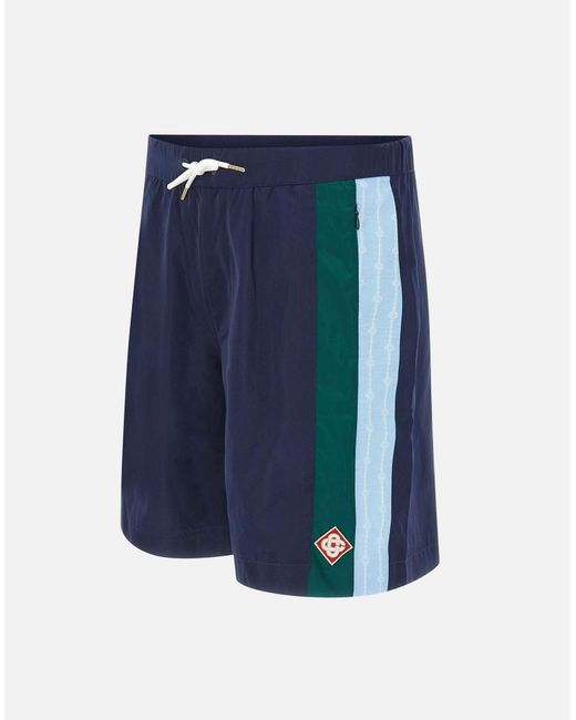 Casablanca Laurel Streifen Blaue Shorts in Blue für Herren