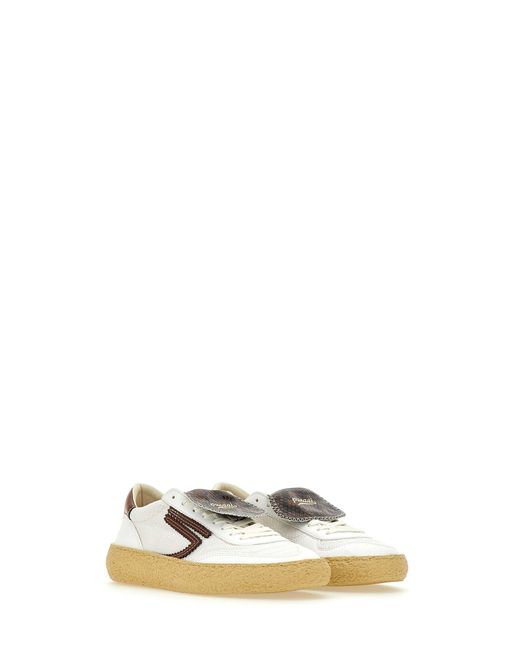 PURAAI Metallic Polly Tab Zunge Weiße Turnschuhe