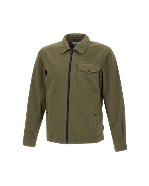Woolrich Militärgrüne Overshirt-Jacke Aus Gabardine-Baumwolle in Green für Herren
