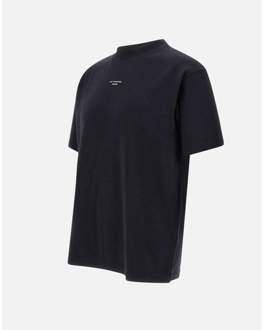 Drole de Monsieur Klassisches Slogan Schwarzes Baumwoll-T-Shirt in Blue für Herren