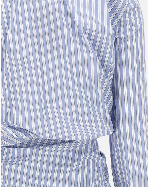 The Attico Blue Hellblaue Fliederstreifen Mini-Kleid