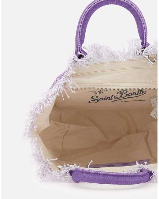 Mc2 Saint Barth Purple Lila Bandana-Leinwandhandtasche