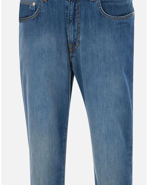 Devore Schlanke Blaue Baumwolljeans in Blue für Herren