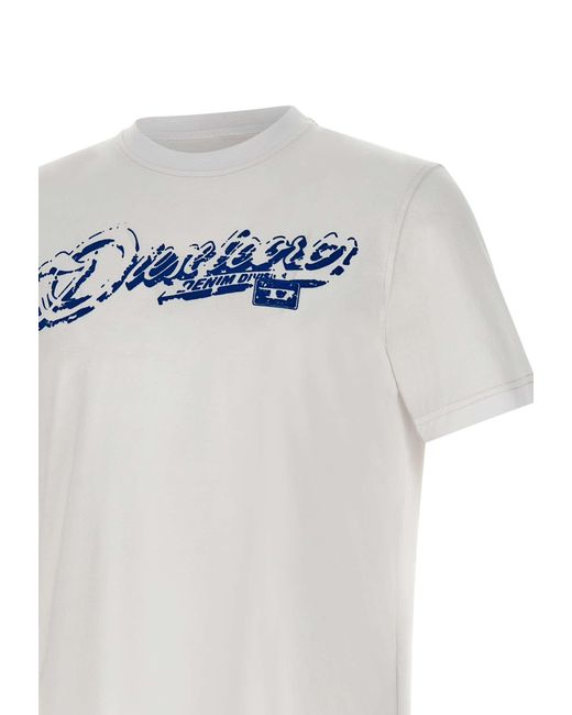 DIESEL T-Adjust Weißes Baumwoll-T-Shirt in White für Herren