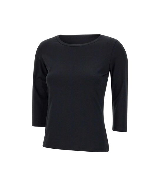 Weekend by Maxmara Black Schwarzes Multia Stretch Baumwolltop