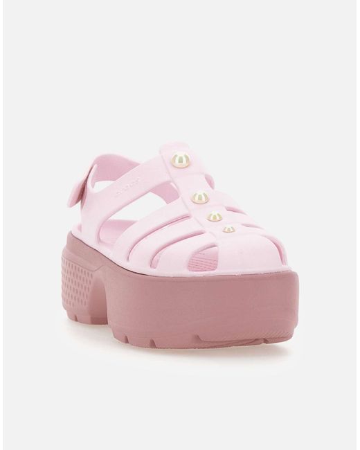 CROCSTM Pink Stomp Fischer Perl Sandalen