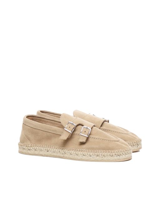 Eleventy Kamelleder-Espadrilles Mit Schnallen in Natural für Herren