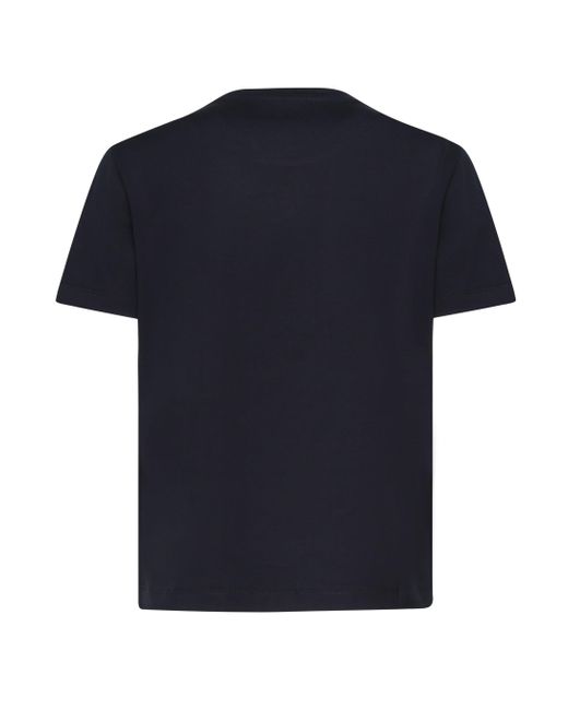 Dondup Black Mitternachtsblaues Baumwoll-T-Shirt Mit Rundhalsausschnitt