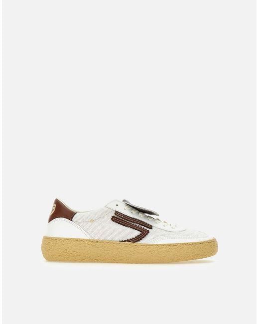 PURAAI Metallic Polly Tab Zunge Weiße Turnschuhe