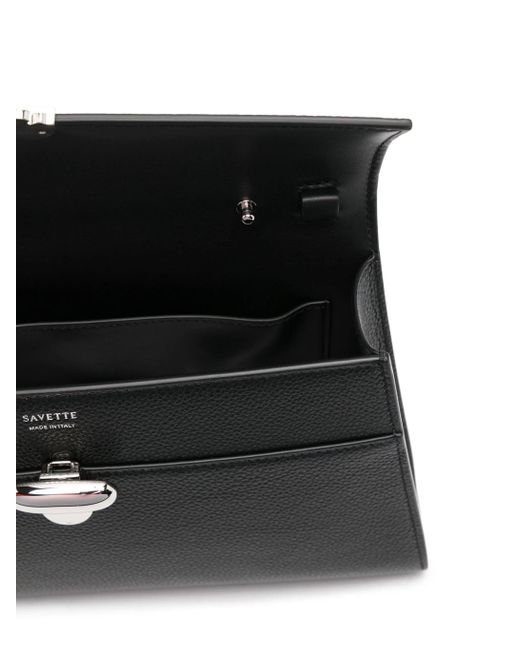 SAVETTE Black Die Symmetry Schwarze Ledertasche