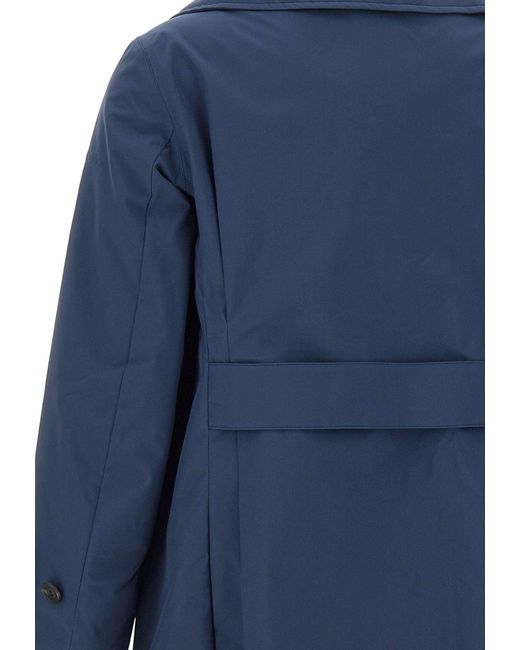 Save The Duck Blue Sofi Blauer Zweireihiger Trenchcoat