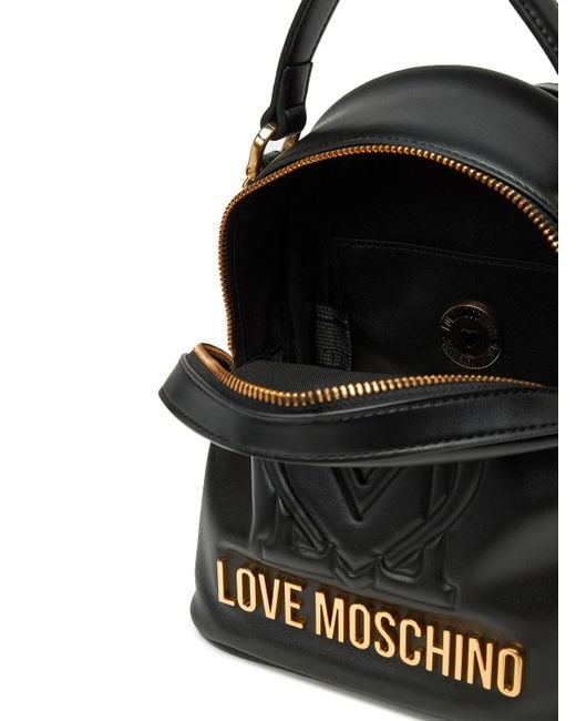 Love Moschino Black Ecoleather Rounded Backpack