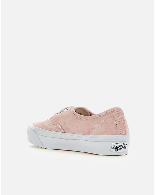 Vans White Lx Authentic 44 Rosa Wildleder-Sneaker