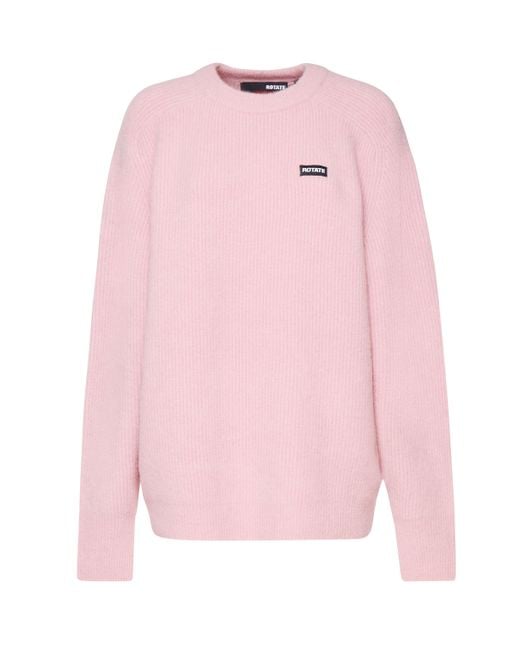 ROTATE BIRGER CHRISTENSEN Pink Pale Cotton Sweatshirt For