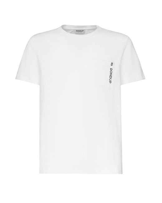 Dondup Weiße Baumwoll-Jersey T-Shirt Mit Rundhalsausschnitt in White für Herren