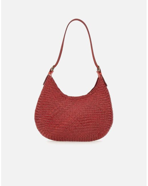 Dragon Diffusion Red Mezza Luna Rote Leder Schultertasche
