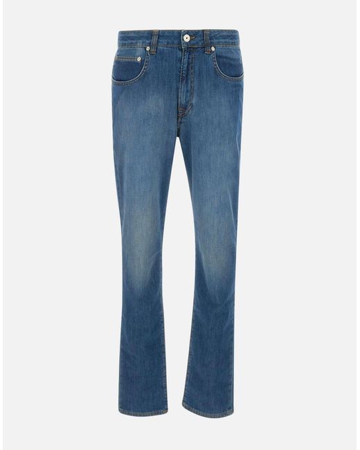 Devore Schlanke Blaue Baumwolljeans in Blue für Herren