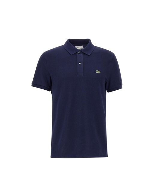 Lacoste Marineblaues Slim-Fit-Poloshirt Aus Baumwolle in Blue für Herren