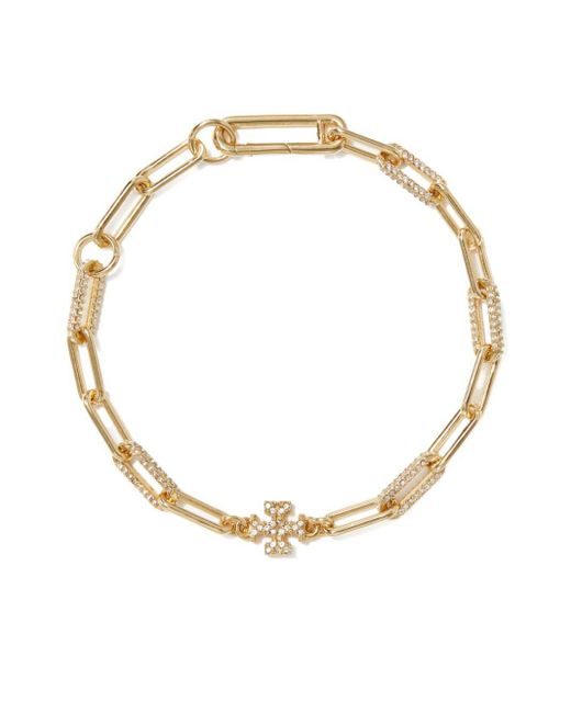 Tory Burch Metallic Halskette Mit Goldfarbener Kristall-Pave-Kette