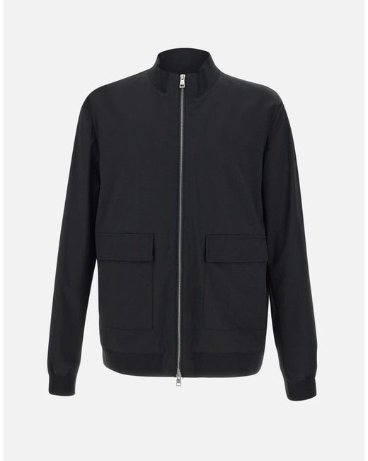 DUNO Schwarze Stretch-Wolljacke in Blue für Herren