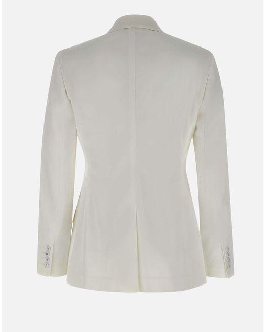 Max Mara Gray Yuppy Weißer Stretch-Baumwollblazer
