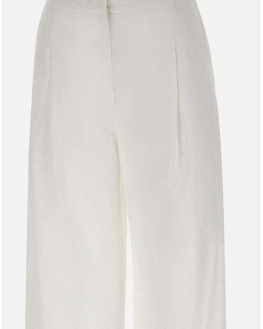Max Mara White Weiße Dazzy Ramie-Gaze-Hose