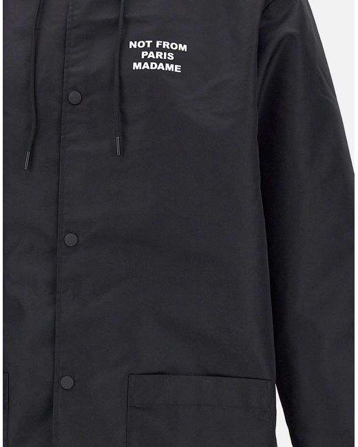 Drole de Monsieur Blue Slogan Water-Repellent Parka for men