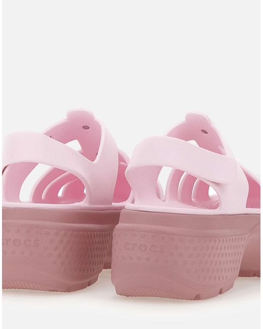 CROCSTM Pink Stomp Fischer Perl Sandalen