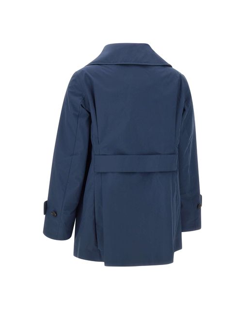 Save The Duck Blue Sofi Blauer Zweireihiger Trenchcoat
