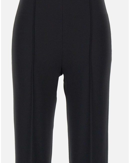 Elisabetta Franchi Blue Crepe-Hose Mit Weitem Bein Und Satinbändern