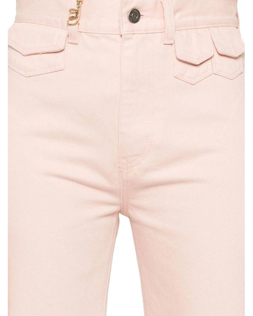 Chloé Pink Hoch Taillierte Schlagjeans Aus Denim