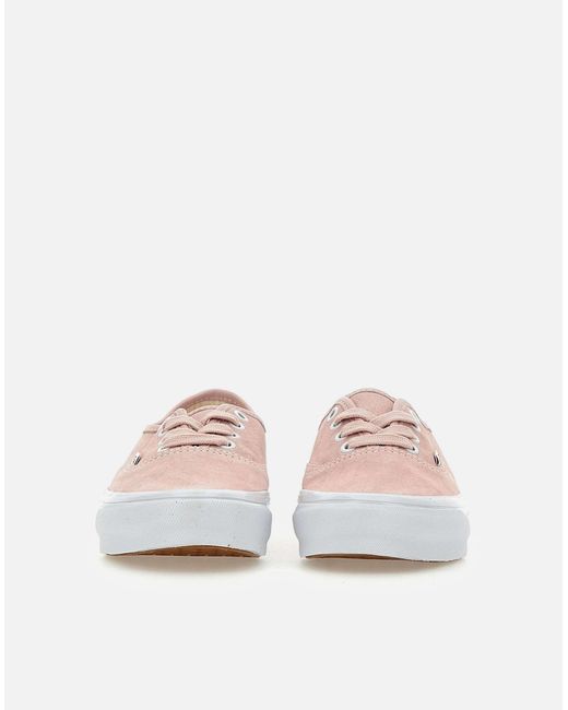 Vans White Lx Authentic 44 Rosa Wildleder-Sneaker