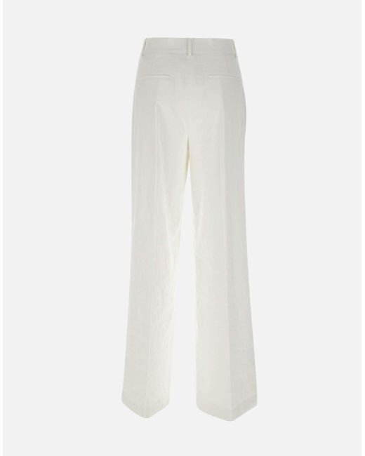 Theory White Weiße High-Waist-Hose Mit Weitem Bein