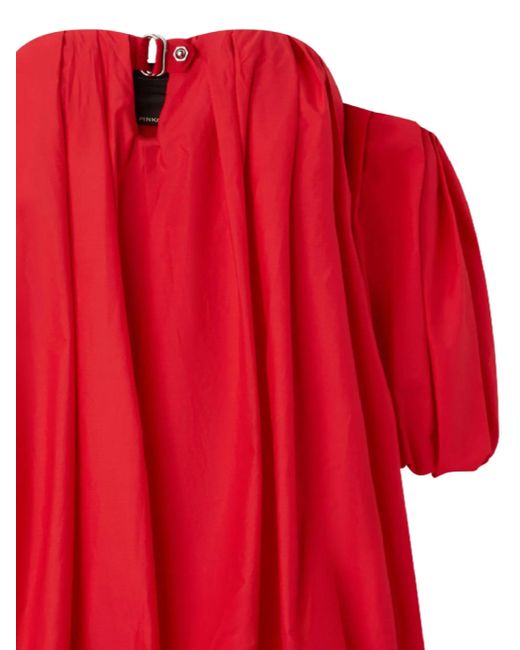 Pinko Red Bert Cotton-Ballonkleid