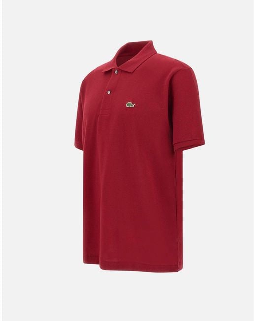 Lacoste Rotes Poloshirt Aus Piqué-Baumwolle in Red für Herren