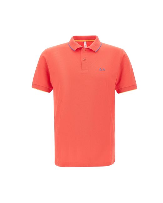 Sun 68 Baumwoll-Poloshirt Mit Kleinen Streifen in Pink für Herren