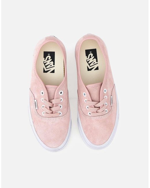 Vans White Lx Authentic 44 Rosa Wildleder-Sneaker