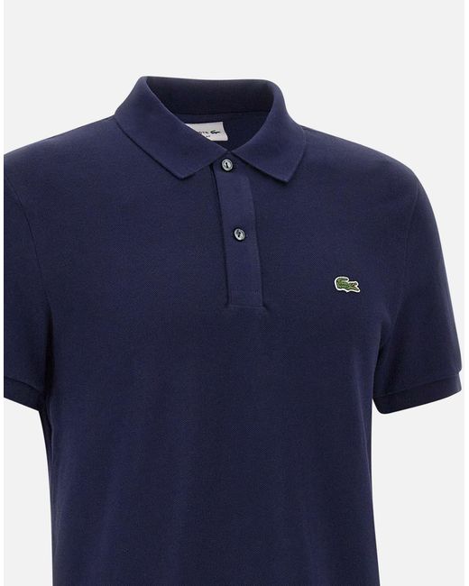 Lacoste Marineblaues Slim-Fit-Poloshirt Aus Baumwolle in Blue für Herren