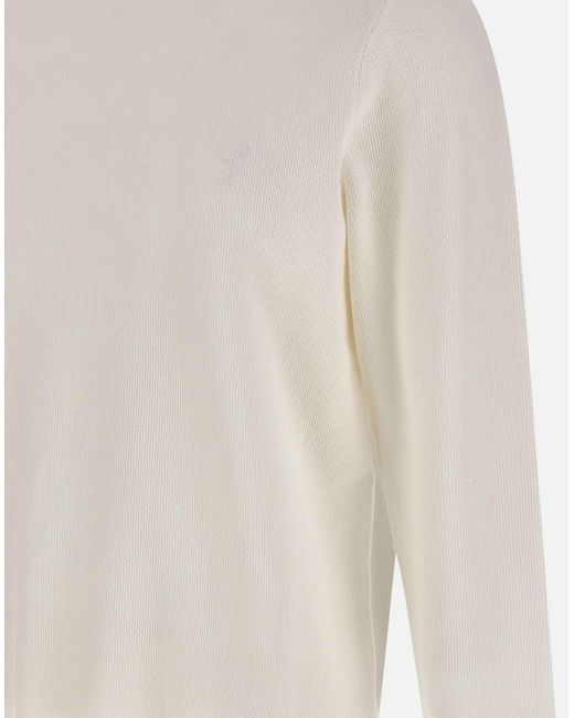 Sun 68 Runder Vintage-Pullover Aus Weißer Baumwolle in White für Herren