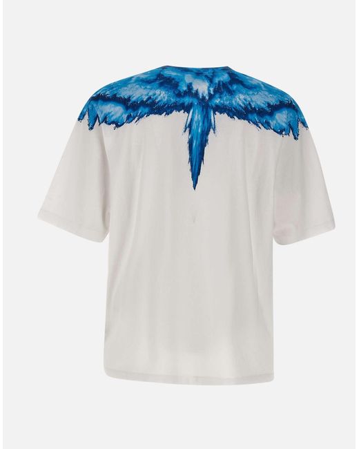 Marcelo Burlon Colordust Wings Over Baumwoll-T-Shirt in Blue für Herren