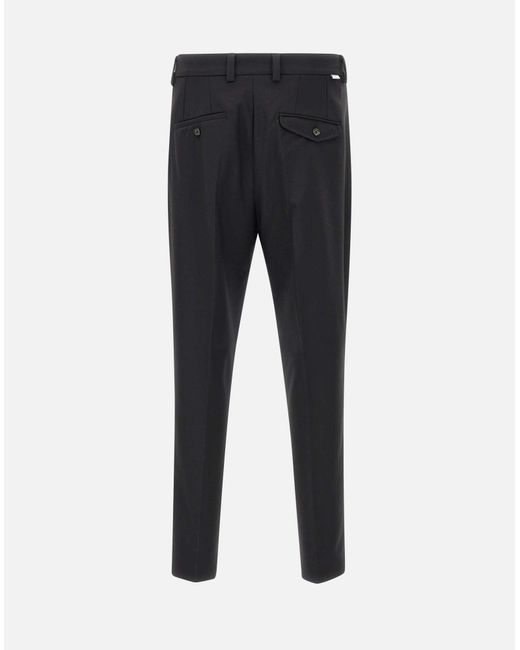 Paolo Pecora Black Duomo Chino Wool Trousers for men