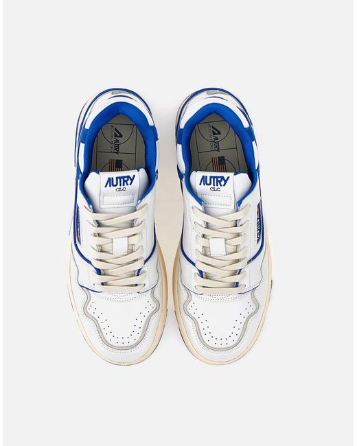 Autry Mm06 Weiße Und Blaue Ledersneaker in Blue für Herren