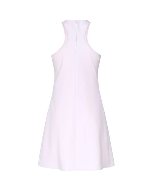 Courreges White Salzrosa A-Linien-Scuba-Kleid